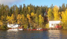 View of Andrew Lake Lodge from the water