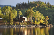 View from the lake of BC Fishing Adventures