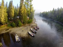 Aerial view of Babine Norlakes Steelhead Camp