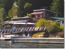 View of Bamfield Lodge from the lake