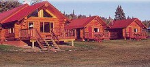 Main lodge and guest cabins at Bulkley River Lodge