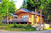 Log guest cabins at Elysia Resort & Lodge