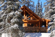 Log guest cabin at Mile High Resort