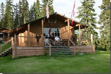 Log guest cabin at Moose Camp Fishing Resort