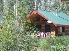 Log guest cabin at Nimpo Lake Resort