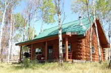 Guest log cabin at Seven Half Diamond Ranch
