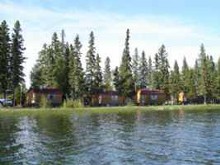 View from lake of Caribou Lodge Outfitters