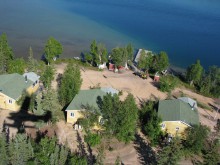 Aerial view of Sandy Point Wilderness Lodge
