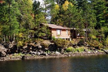 Guest cabin on lake at Campbell's Cabins
