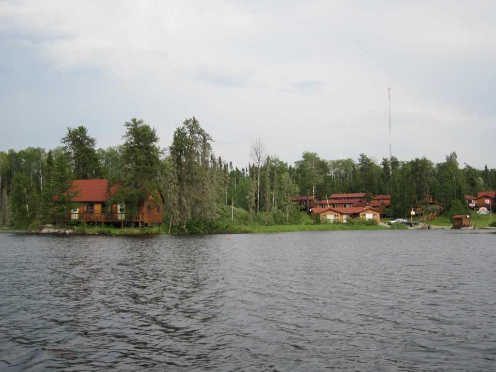 view of Canada North Lodge from lake
