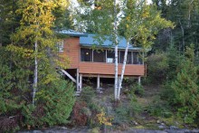 Eagle Lake Island lodge guest cabin in the woods