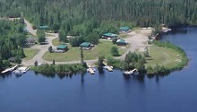 Aerial view of Holinshead Lake Outfitters