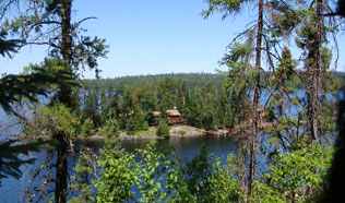 Aerial view of Loch Island Lodge