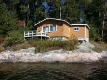 Lost Island Lodge waterfront guest cabin