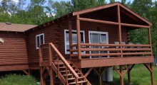 Maynard Lake lodge guest log cabins