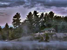 Lake front guest cabin at Memquisit Lodge