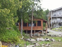 Muskie Bay Resort lodge and guest cabin
