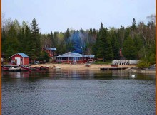 View from lake of Northern Walleye Lodge