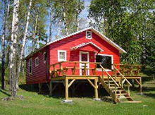 Red Indian Lodge guest cabin with deck