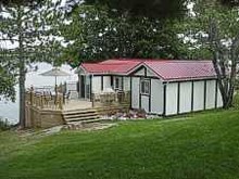 Guest cabin with huge deck at Shuswap Camp