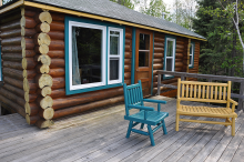 Log guest cabin at Viking Island