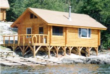 Guest cabin on the shoreline at Wine Lake Camp