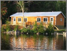 Waterfront guest cabin at Landriault Outfitters