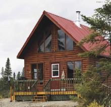 Log lodge building at Quebec Nature Outfitter