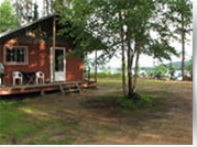 Guest cabin with deck at Windigo Outfitters