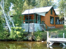 Guest cabin with dock at Mijocama Outfitter