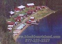 Aerial view of Black Bear Island Lodge