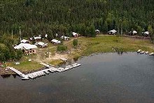 Aerial view of Blackmur's Athabasca Fishing Lodges