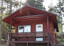 log housekeeping cabin at Deschambault Lake Resort