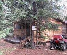 Outpost cabin with ATV at Flotten Lake Resort