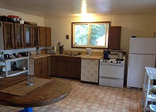 Interior view of guest cabin at Holt Lake Lodge Adventures