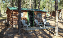 log guest cabin at Plaisted Camps