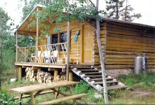 Log guest cabin at Shadd Lake Cabins