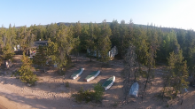 Aerial view ofTazin Lake Lodge 