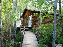 Log guest cabin at Vanity Ventures
